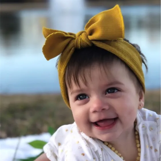 Cute Baby Girl Headbands Knitted Newborn Baby Bows Haarband Turban Head Warm head band Infant Toddler Hair band Bebes Acessorios