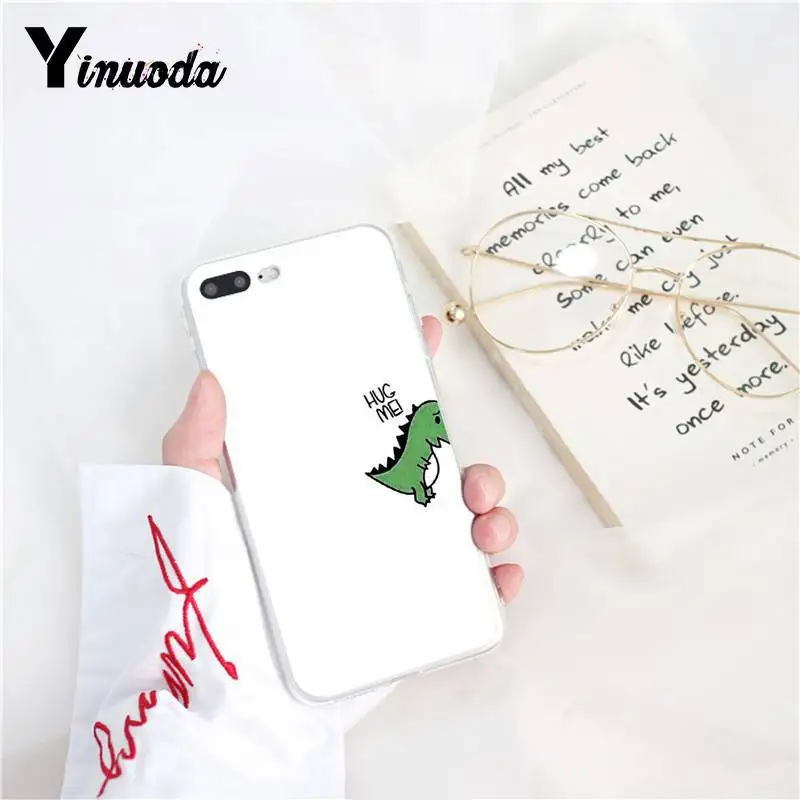 Yinuoda милый маленький динозавр узор мягкий чехол для телефона из ТПУ для iPhone 8 7 6 6S Plus X XS MAX 5 5S SE XR 10 чехол 11 11pro 11promax
