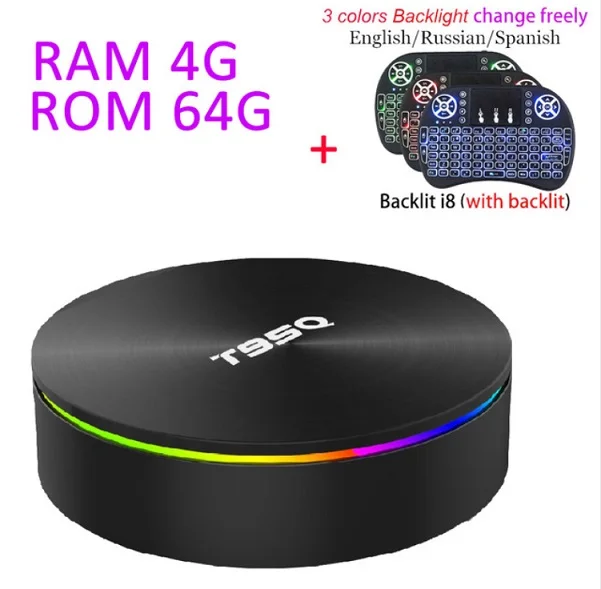 4G 64G withbacklight ТВ-приставка Amlogic S905X2 Android 8,1 T95Q 4K Smart медиаплеер T95Q 4G 32/64G DDR4 четырехъядерный 2,4G& 5GHz Wifi PK X96 MAX ТВ-приставка - Цвет: 4G 64G withbacklight