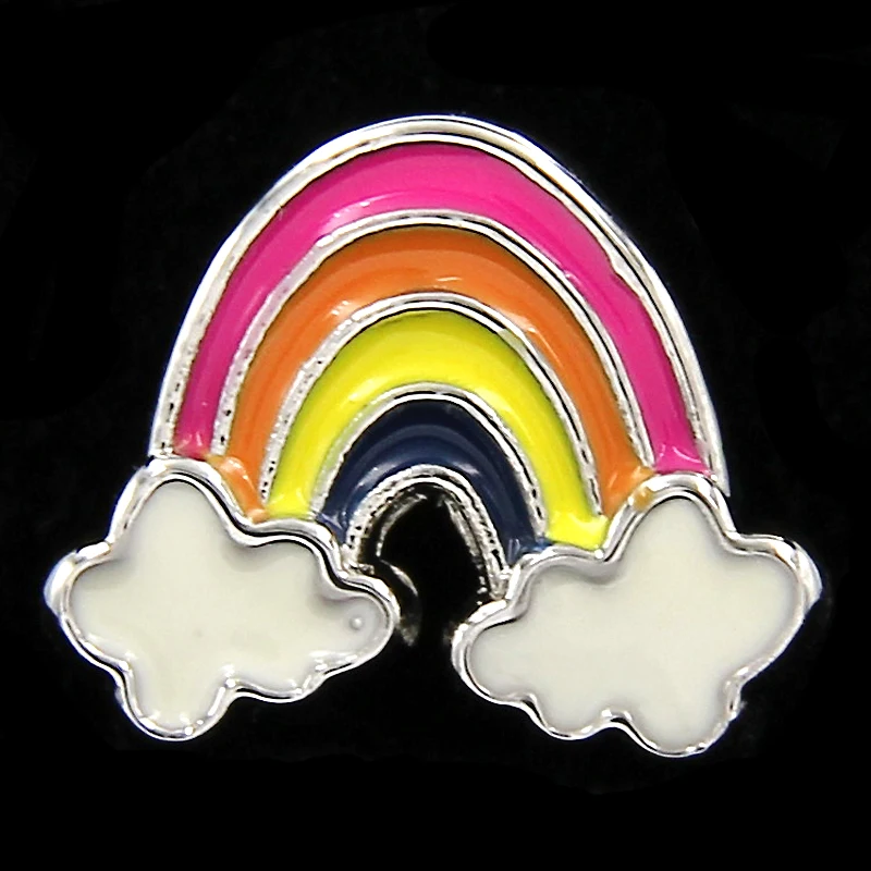 YUKAM Slider Jewelry Friendship 8mm Cute Enamel Rainbow LGBT Slide Charms Keeper for Mesh Bracelet DIY Accessories Making | Украшения и