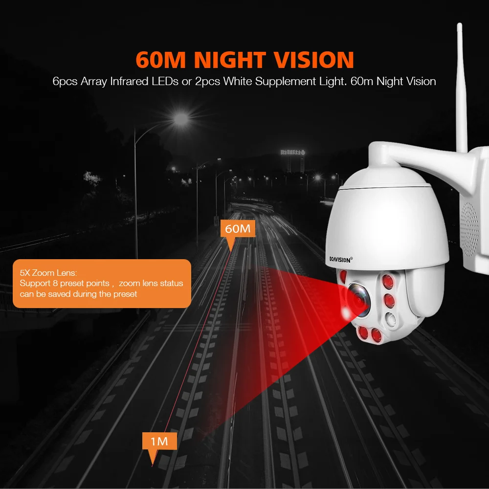 Супер Мини PTZ скорость купольная wifi IP камера 5MP 3MP 1080P открытый 5X зум Автофокус Объектив Беспроводная камера IR 60 м двухстороннее аудио P2P