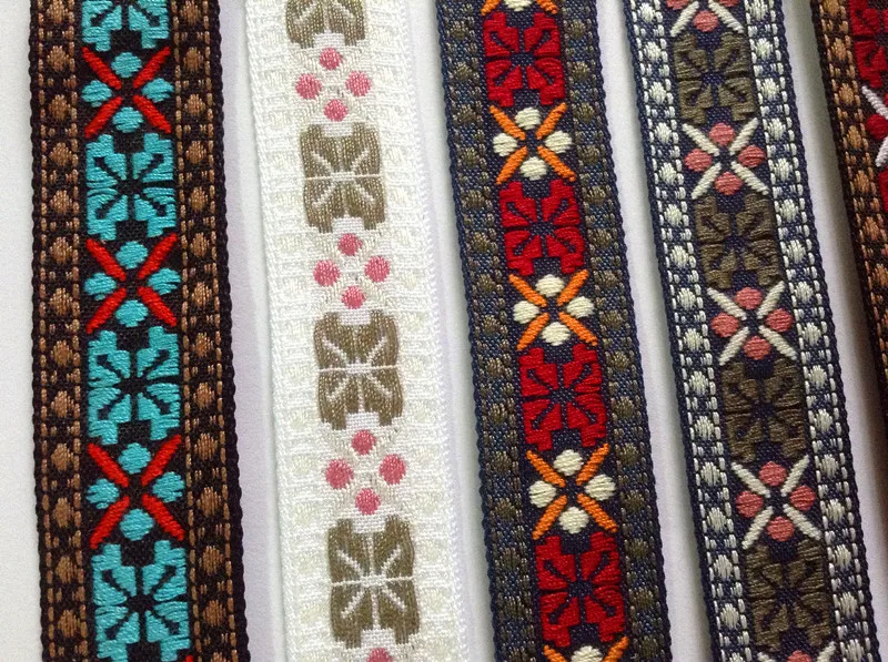 2 см Полиэстеровая вышитая лента с геометрическим рисунком LLT161022F|ribbon ribbon|geometric