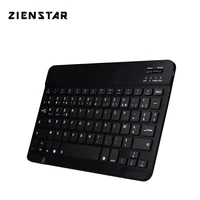 zienstar 10inch azerty french aluminum mini wireless keyboard bluetooth for apple ios android tablet windows pc lithium battery