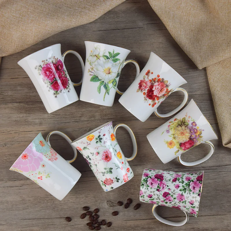 400 мл костяного фарфора натуральный сад керамическая чашка набор китай кофейная