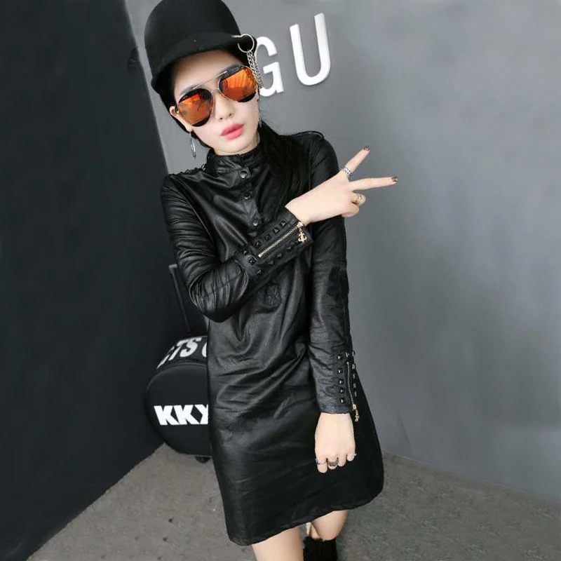 Женская Длинная блузка с заклепками размера плюс 3XL модная Осенняя Облегающая