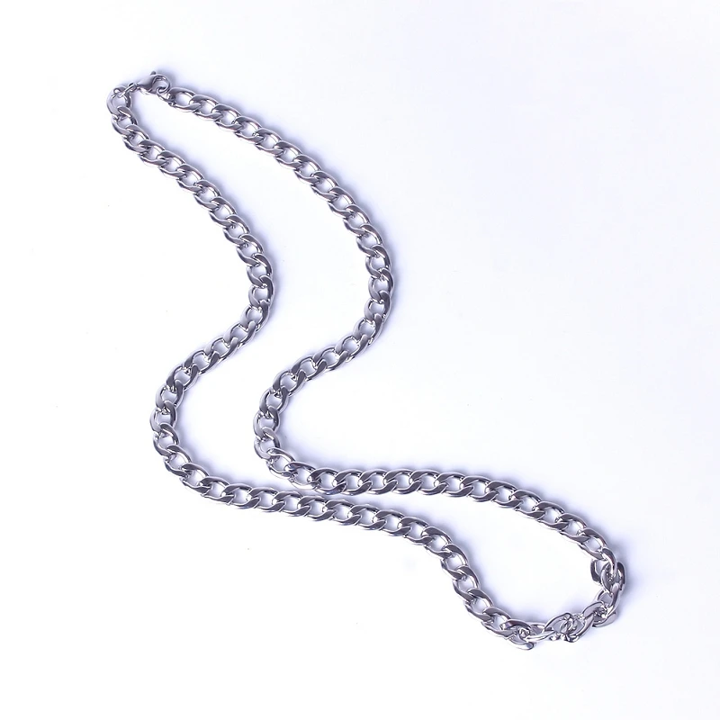 Ожерелье мужское из нержавеющей стали колье панцирной цепи с серебряным