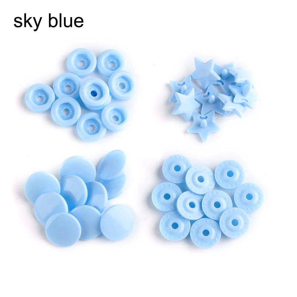sky blue 10 наборов(40 шт.) пластиковые защелки, аксессуары для одежды, сделай сам, скрапбукинг, для шитья, полимерные кнопки, пресс-шпильки, крепежи, 13 цветов - Цвет: sky blue