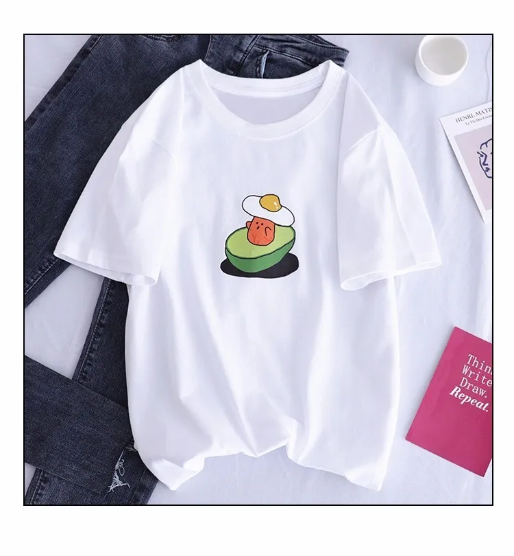 Harajuku белая женская футболка с вышивкой,, короткий рукав, Круглый ворот, графический принт, летний топ, Забавные футболки, большие размеры, футболка