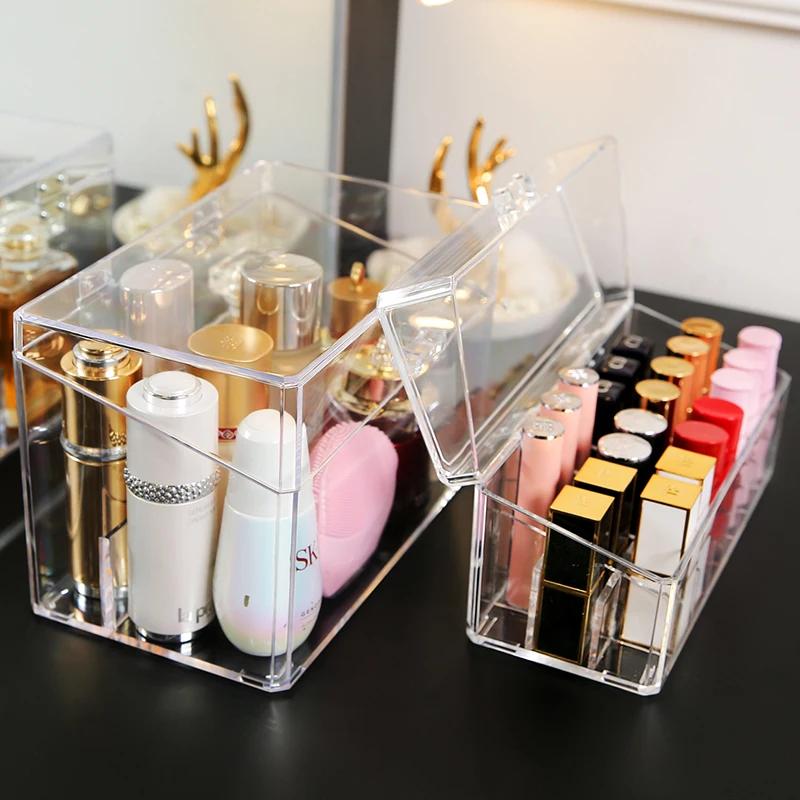 Прозрачная пластиковая коробка для хранения помад 24 ячейки|Органайзеры