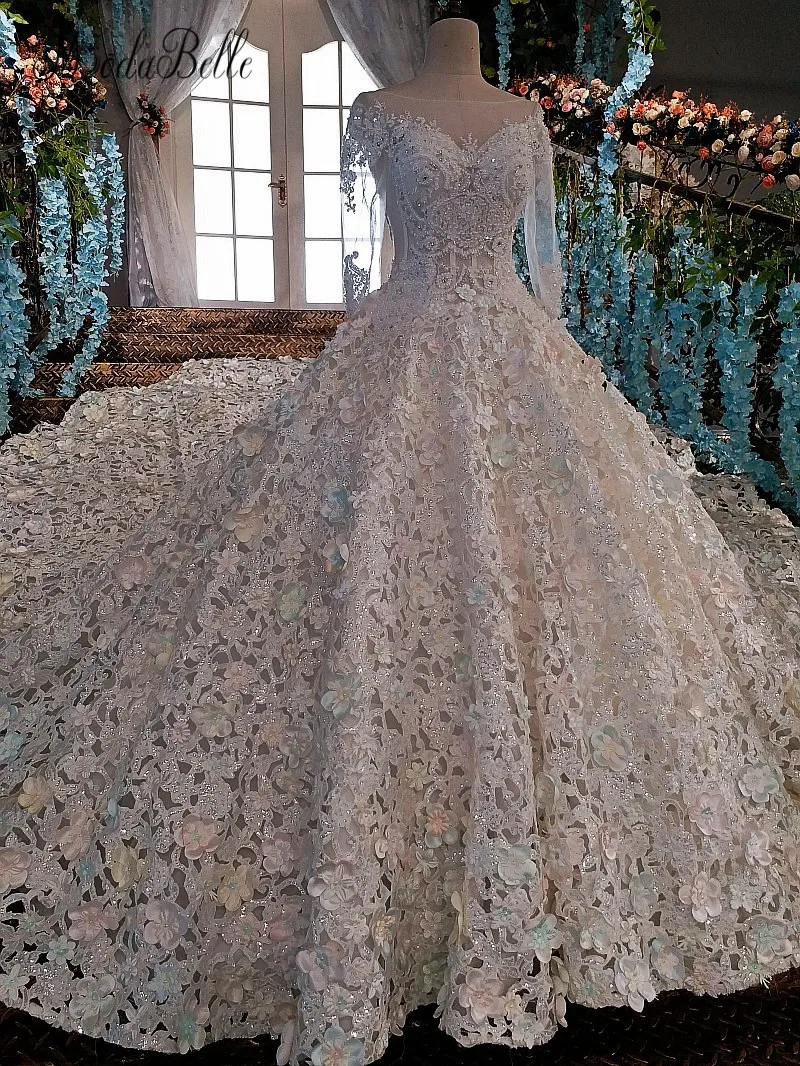 Роскошное кружевное свадебное платье modabelle цвета слоновой кости с цветами