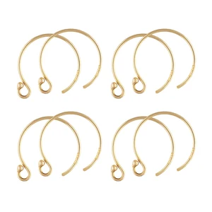 Застежки для сережек, застежки-крючки, фурнитура для изготовления ювелирных изделий, 14 К золото, 1 пара, 16x13 мм