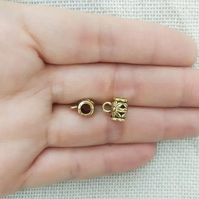 Колье чокер с цепочкой соединители для кулонов тибетские бусины трубки ажурные