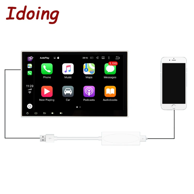 Idoing Carplay USB ключ для Android автомобильный навигатор gps с Smart link поддерживает iOS телефоны