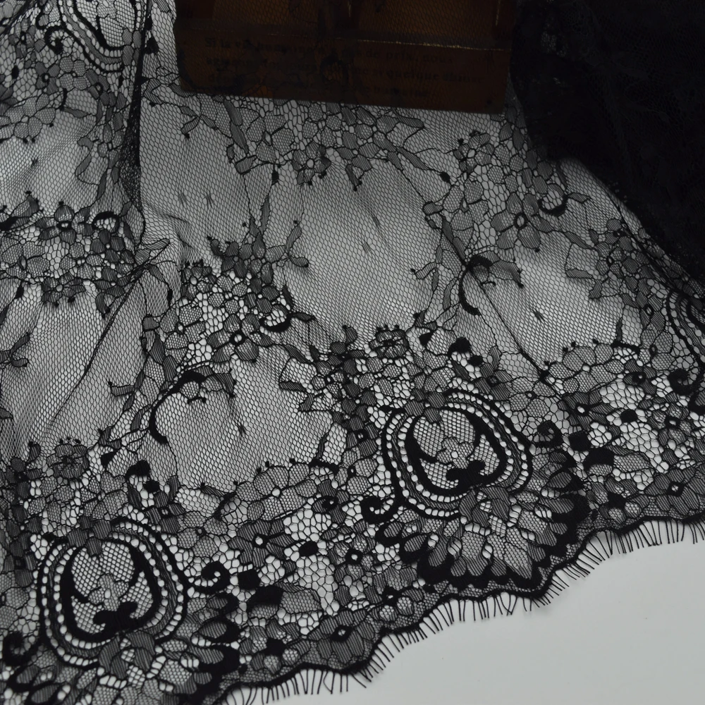 3 ярдов романтическая сетка ресниц Мягкая кружевная ткань свадебное платье для