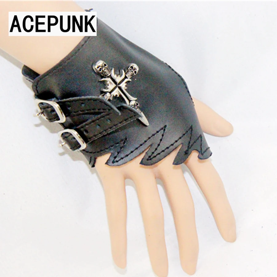 Кожаные перчатки в стиле панк для выступлений 1 пара мужские и женские без