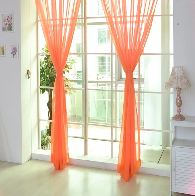 Разноцветный Тюль современные шторы для украшения дома прозрачные вуали спальни