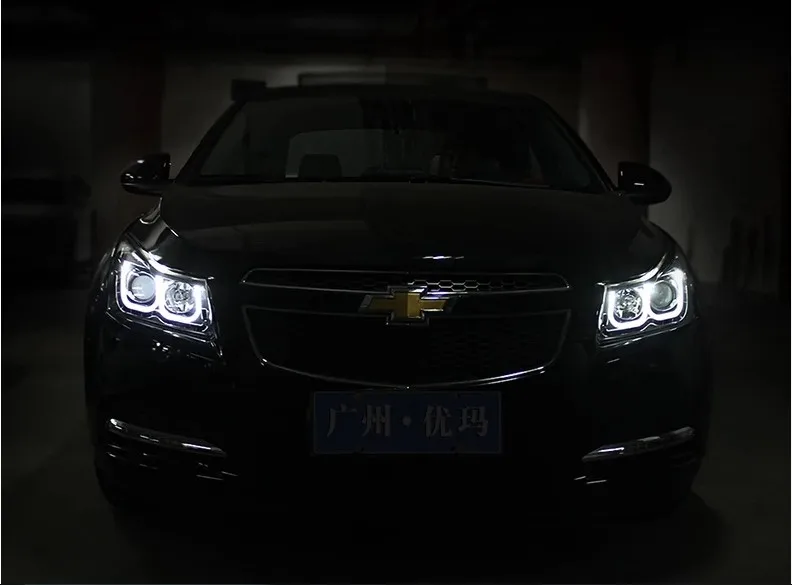 Автомобильный Стильный чехол на голову для Chevrolet Cruze 2009-2013 фары светодиодный фары DRL Объектив Двойной Луч Биксеноновые HID аксессуары