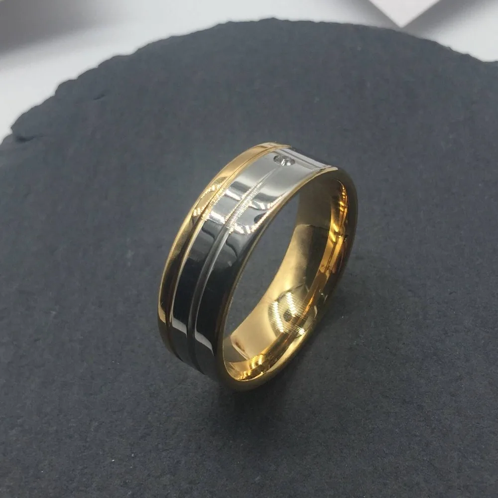 Мужское Золотое серебряное обручальное кольцо 8 мм|Кольца| |