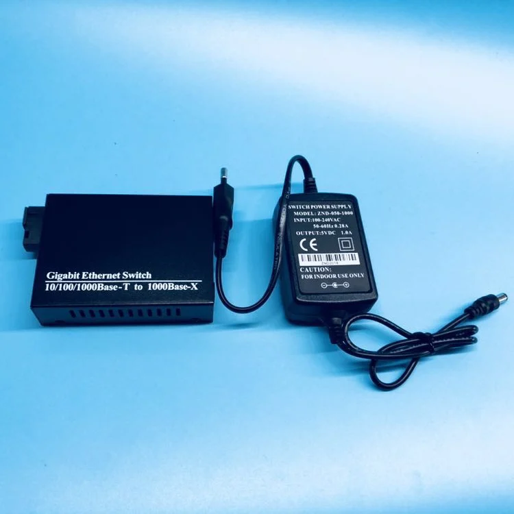 B Side with adapter 1G2E 10/100/1000M Gigabit Ethernet-коммутатор Ethernet волоконно-оптический медиа конвертер одиночный режим 2-Порты и разъёмы RJ45 2 Порты и разъёмы оптического волокна - Цвет: B Side with adapter