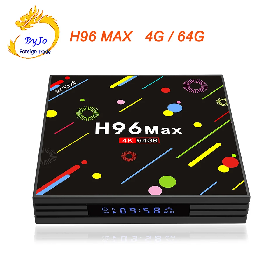 

ТВ-приставка H96 MAX, 4 Гб ОЗУ, 64 Гб ПЗУ, Android 7,1, 2,4 ГГц и 5G Wi-Fi, Rockchip RK3328, четырехъядерный процессор, поддержка H.265, UHD, BT, 4K