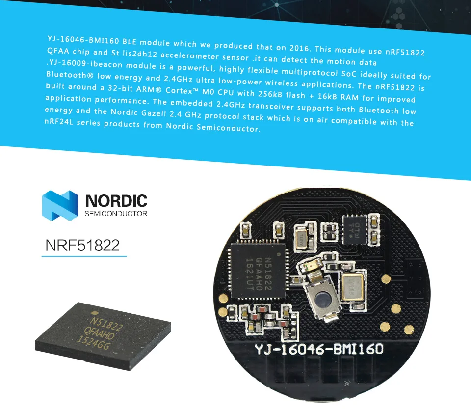 NRF51822 Bluetooth 4,0 BLE Акселерометр Датчик BMI160