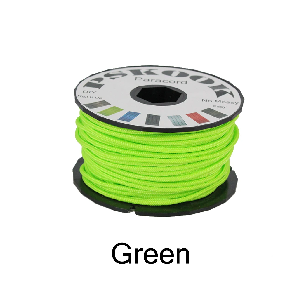 PSKOOK Стандарта Mil Тип я 3strand Core 100 футов(31 м) парашютный шнур Паракорд микро Тактический сматывания шнура на открытом воздухе Выживание