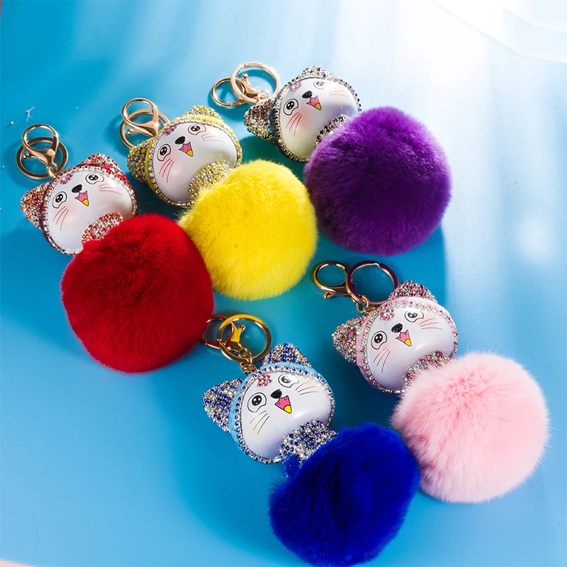 Новое поступление Мода кулон сыр Lucky Cat кролика рекс меховой брелок для