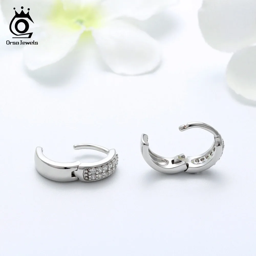 ORSA JEWELS Настоящее 925 пробы серебряные женские серьги маленький круг 10 мм Серебряный цвет трендовые женские свадебные ювелирные изделия SE102