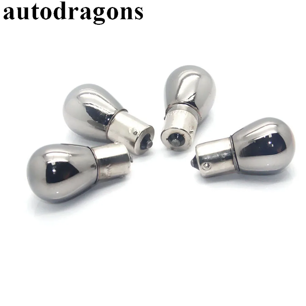 Autodragons 10 шт. P21W BA15s 382 серебристый/янтарный хромовый индикатор автомобильные лампы