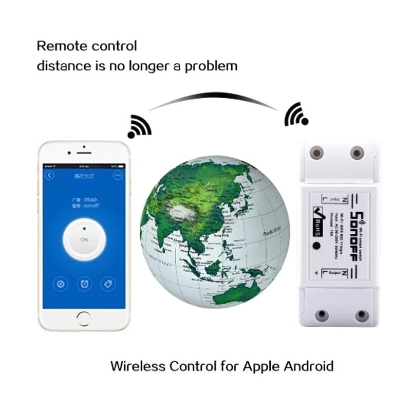 Itead Sonoff Basic R2 Wifi DIY умный беспроводной пульт дистанционного управления Domotica Licht модуль контроллера Werk met Alexa Google Home eWeLink