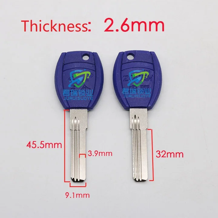 

10pcs x Home Double row key embryo inner milling slot Key Blade Replacement Length 45.5mm JF085
