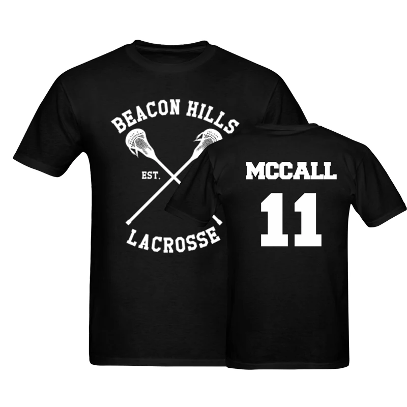 Mccall 11 Маяк холмы Лакросс Футболка мужская Волк Stiles топы тройники Мужская