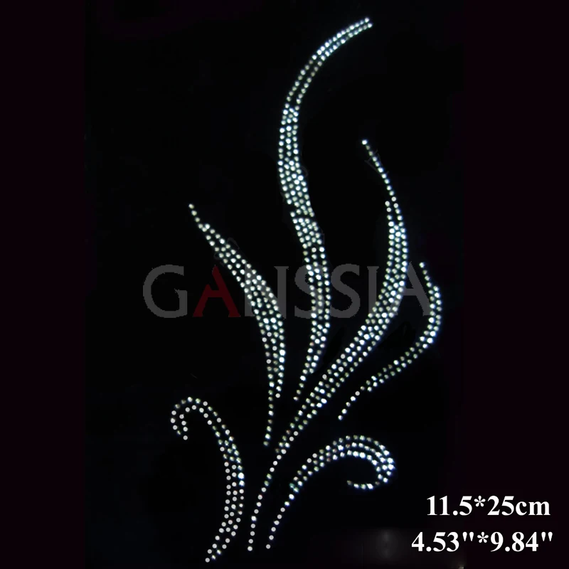 6 шт./лот футболка цветок исправление стразы теплопередача дизайн железо на