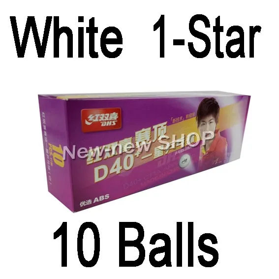 White 1star 10 Balls Новинка DHS 3-Star 1-star D40+ мячи для настольного тенниса материал Пластиковые Мячи для пинг-понга - Цвет: White 1star 10 Balls