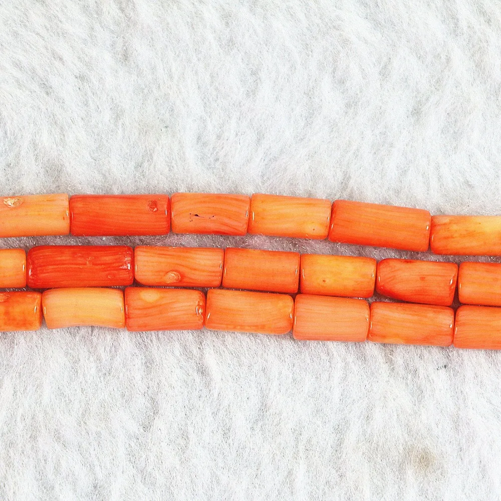 Лидер продаж натуральный красный оранжевый коралл 4*9 мм Модные свободные бусины