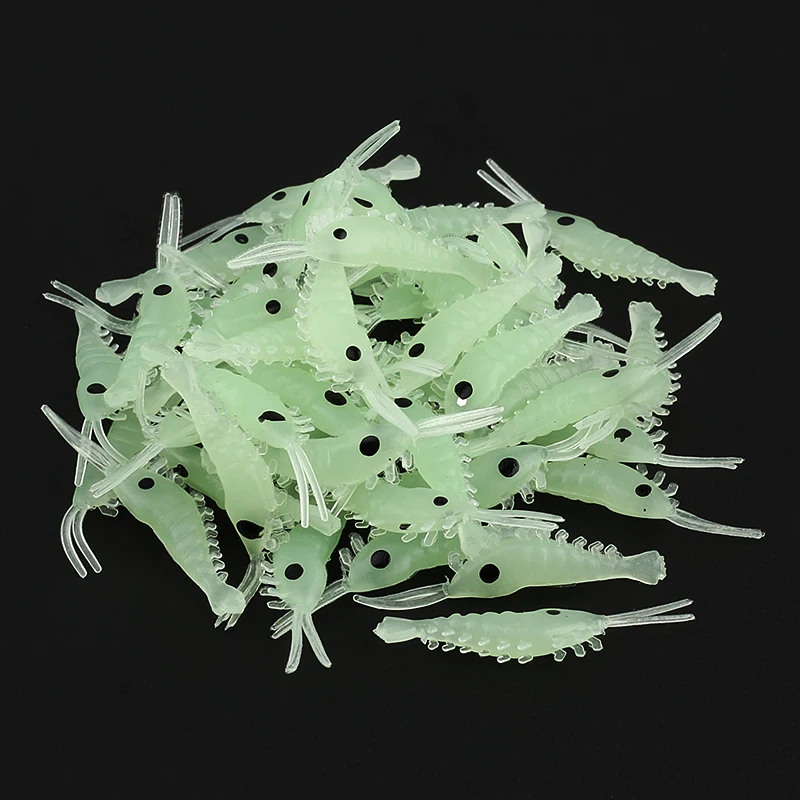 100 шт./лот светящаяся рыболовная приманка в виде креветки маленького размера