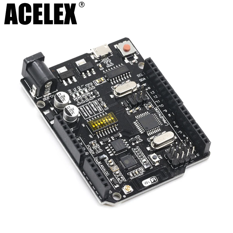 UNO+ WiFi R3 ATmega328P+ ESP8266(32 Мб памяти) USB-TTL CH340G для Arduino Uno, NodeMCU, WeMos ESP8266 новое поступление