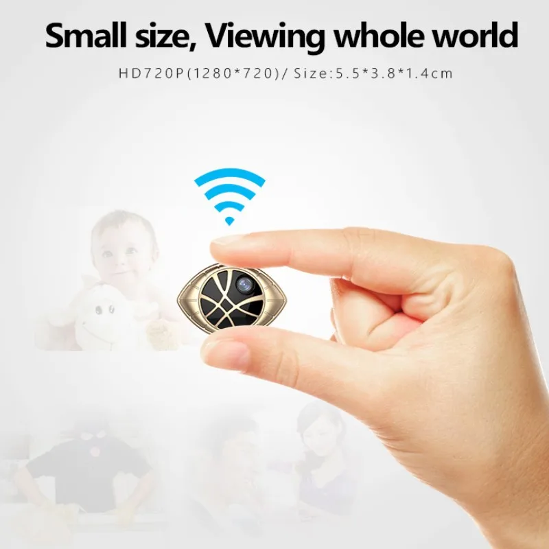 AI-338G Золотая Спортивная экшн-камера Mini Eye Camera Super Portable Magnetic WiFi Security DVR камера для