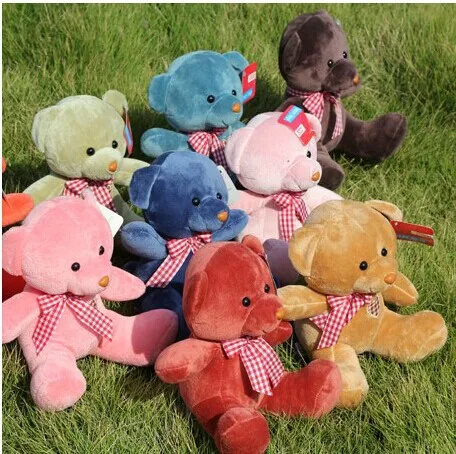 10 шт. милый плюшевый мишка игрушка Мути-Цвет бант игрушки подарок кукла около 20 см