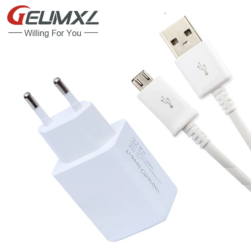 GEUMXL мобильный телефон EU зарядное устройство USB порт 2.4A + Micro кабель для передачи