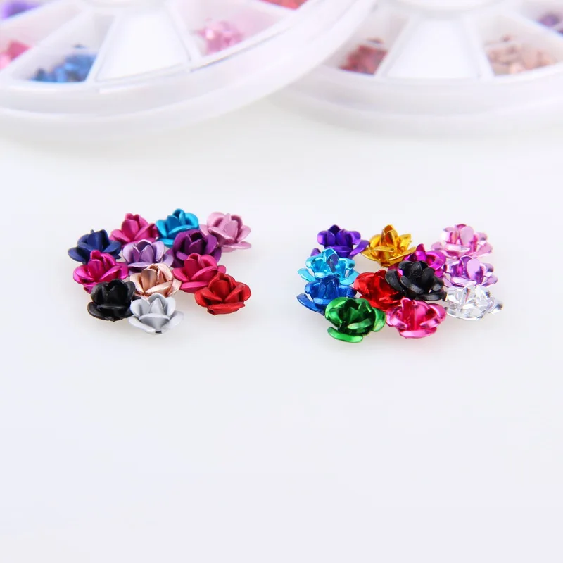 Декоративное колесо для дизайна ногтей 12 цветов 24 шт./компл.|metal 3d|beautiful rose flowerbeautiful