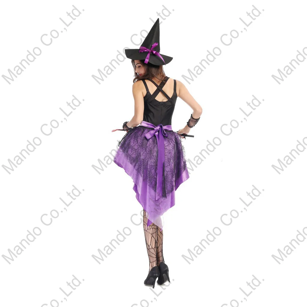 

Women Sexy Purple Witch Cosplay Swallowtail Dress halloween costume outfit Suit