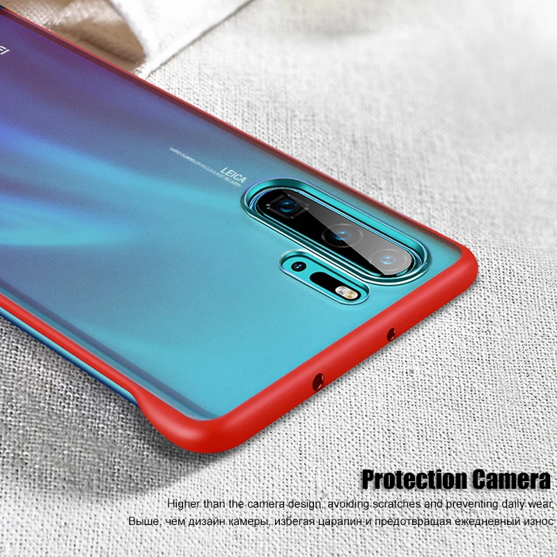 Матовый Прозрачный Бескаркасный чехол для телефона с кольцом для huawei P20 P30 Pro mate 10 20 Honor V20 20 Pro Роскошный Жесткий чехол Funda
