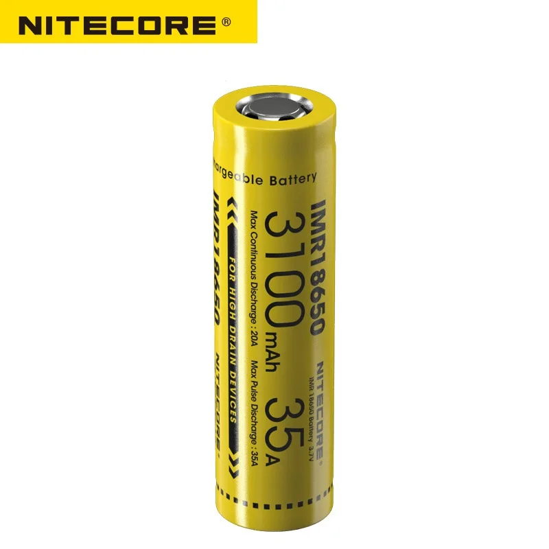 Nitecore IMR18650 3100mAh 35A 3,7 v Плоская верхняя аккумуляторная батарея