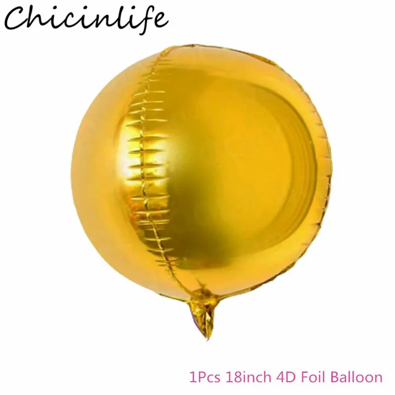 Chicinlife 1 шт. 18 дюймов 4D круглый шар в форме сферы фольга воздушный Свадебный