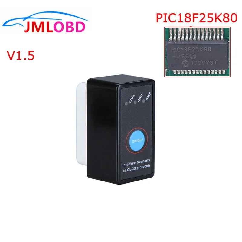 New Mini OBD2 ELM327 Switch On/Off with PIC18F25K80 Chip Hardware V1.5 ELM 327 Bluetooth Android Windows Diagnostic Tool | Автомобили и