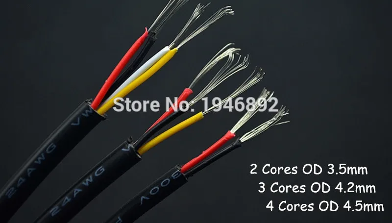 5m UL 2464 2C/3C/4C 24/26/28 AWG многоядерный ПВХ оболочка кабеля луженую медную проволоку аудио кабель сигнальный провод