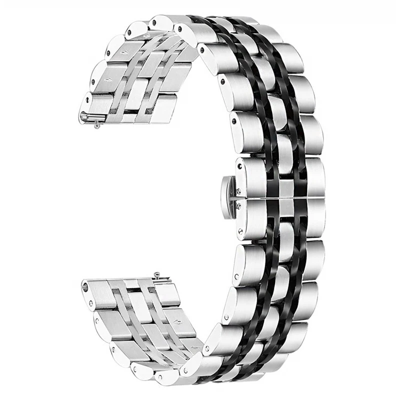 type1 silver black Металлический ремешок для часов из нержавеющей стали для huawei Watch GT Honor Watch Magic Band huawei gt Active 46 мм ремешок на запястье 22 мм Quick releas - Цвет: type1 silver black