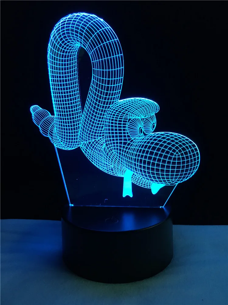 3D лампа в виде животного воздушного шара собаки змеи светодиодсветодиодный