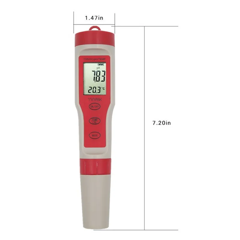 Цифровой тестер воды с подсветкой 4 в 1/3 1 тест EC/TDS/PH/TEMP качества набор Тестовых